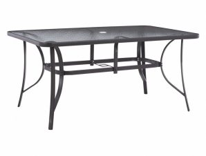 Τραπέζι Bruno HM5145.11 150X90Χ75cm Με Τρύπα Για Ομπρέλα Φ38 Grey